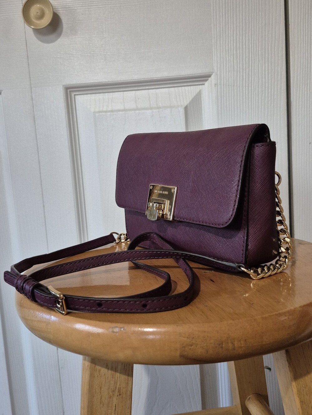 Michael Kors Tina Plum Purple Saffiano Crossbody